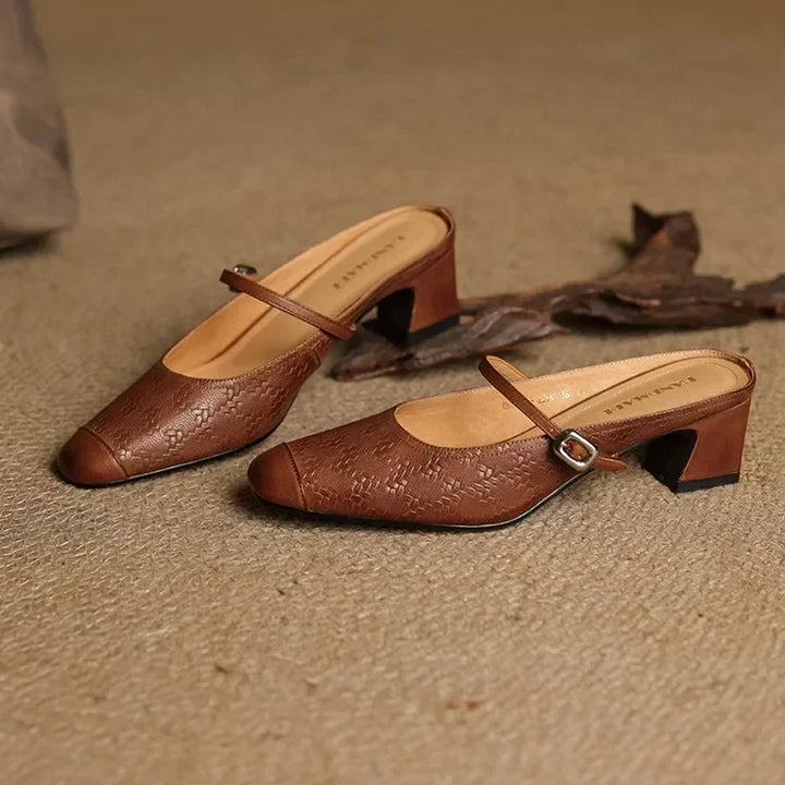 Becky Genuine Leather Mules