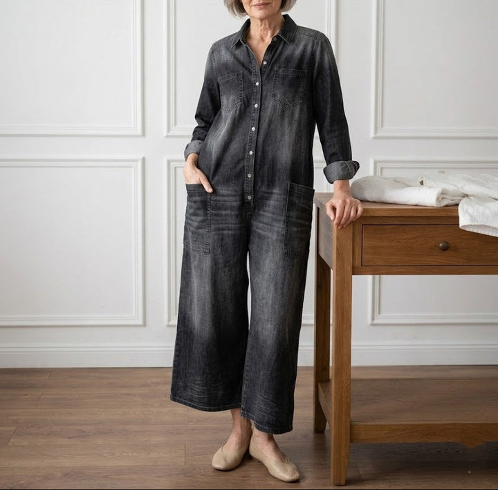 Sandy | Vintage Soft Cotton Denim Jumpsuit